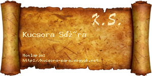 Kucsora Sára névjegykártya