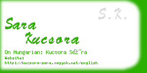 sara kucsora business card